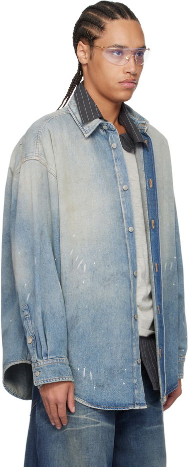 Skjorte Acne Studios Acne Studios Button-Up Denim Shirt Blå | CB0103-, 4