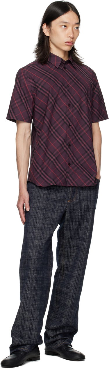 Skjorte Burberry Burberry Robert Check Short Sleeve Shirt Bourgogne | 8115157, 3