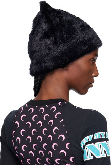 Beanie Marine Serre Marine Serre Wild Fluffy Knit Beanie Sort | UHG068ACKNI0536, 2