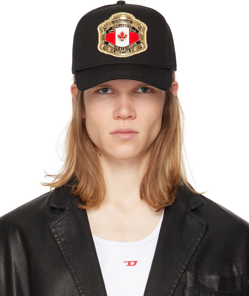 Kasket DSQUARED2 Dsquared2 Boxeur Patch Baseball Cap Sort | BCM0903-05C00001-2124