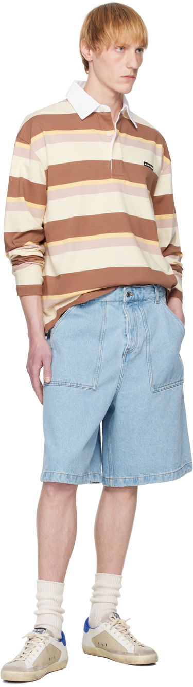 Polo skjorte MAISON KITSUNÉ Maison Kitsuné Striped Oversize Long Sleeve Polo Brun | OM00207KJ7019, 3