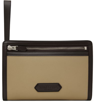 Håndtaske Tom Ford Leather Mini Pouch Beige | H0561-LCL213S, 0