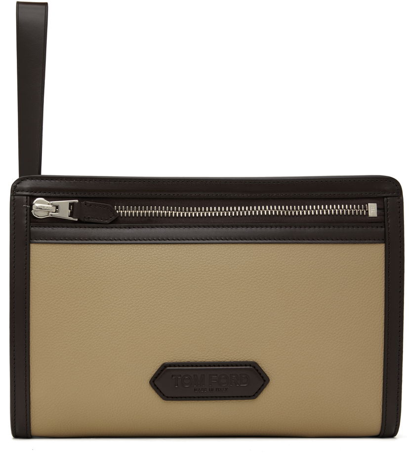 Håndtaske Tom Ford Leather Mini Pouch Beige | H0561-LCL213S