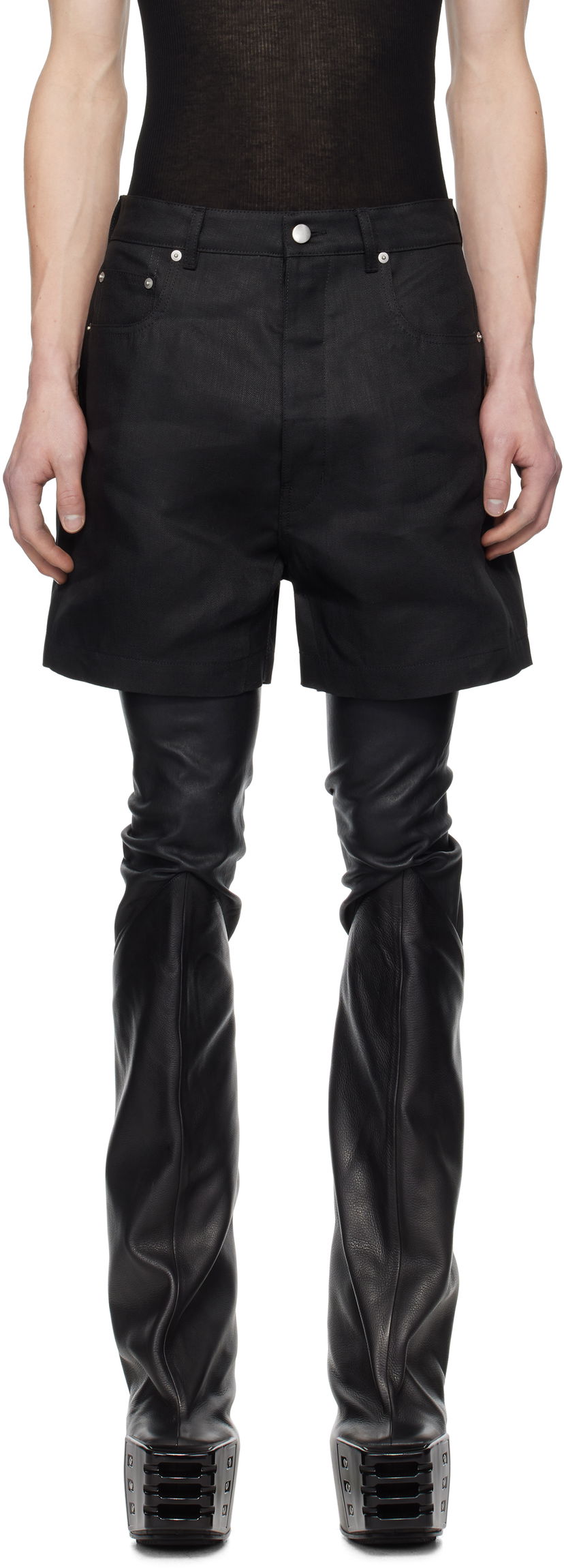 Shorts Rick Owens Rick Owens Hollywood Geth Cutoff Shorts Sort | RU01E5373 TWL