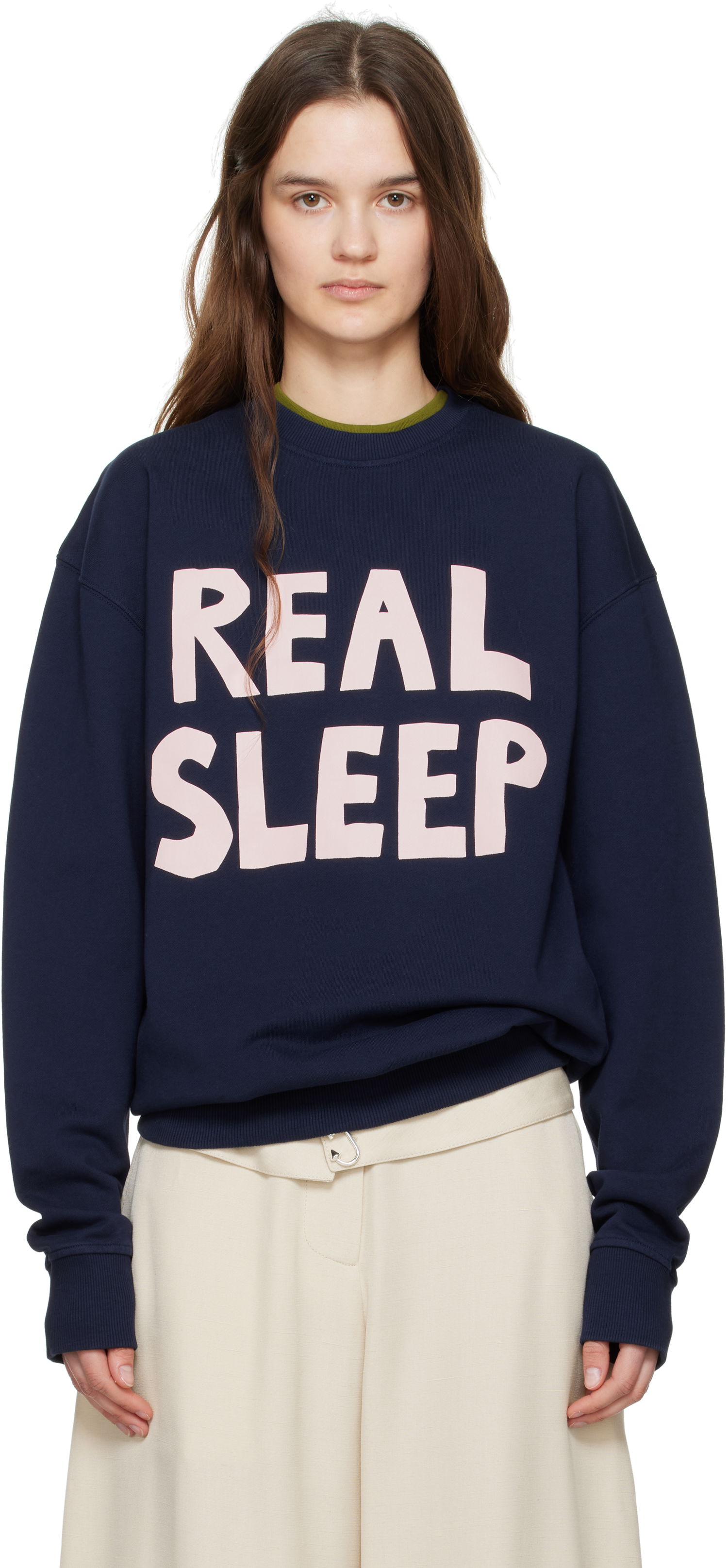 Sweatshirt JW Anderson JW Anderson 'Real Sleep' Sweatshirt Mørkeblå | JW0230-PG1632, 0