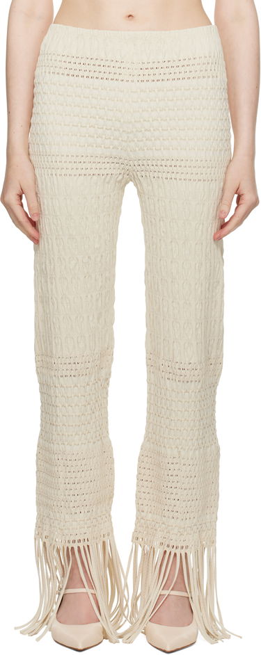 Bukser Nanushka Nanushka Miciel Fringe Knit Trousers Beige | NW25SSPA27105, 0
