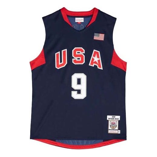 Jersey Mitchell & Ness Team USA Dwyane Wade Basketball Jersey Blå | AJY44385-USA08DWANAVY