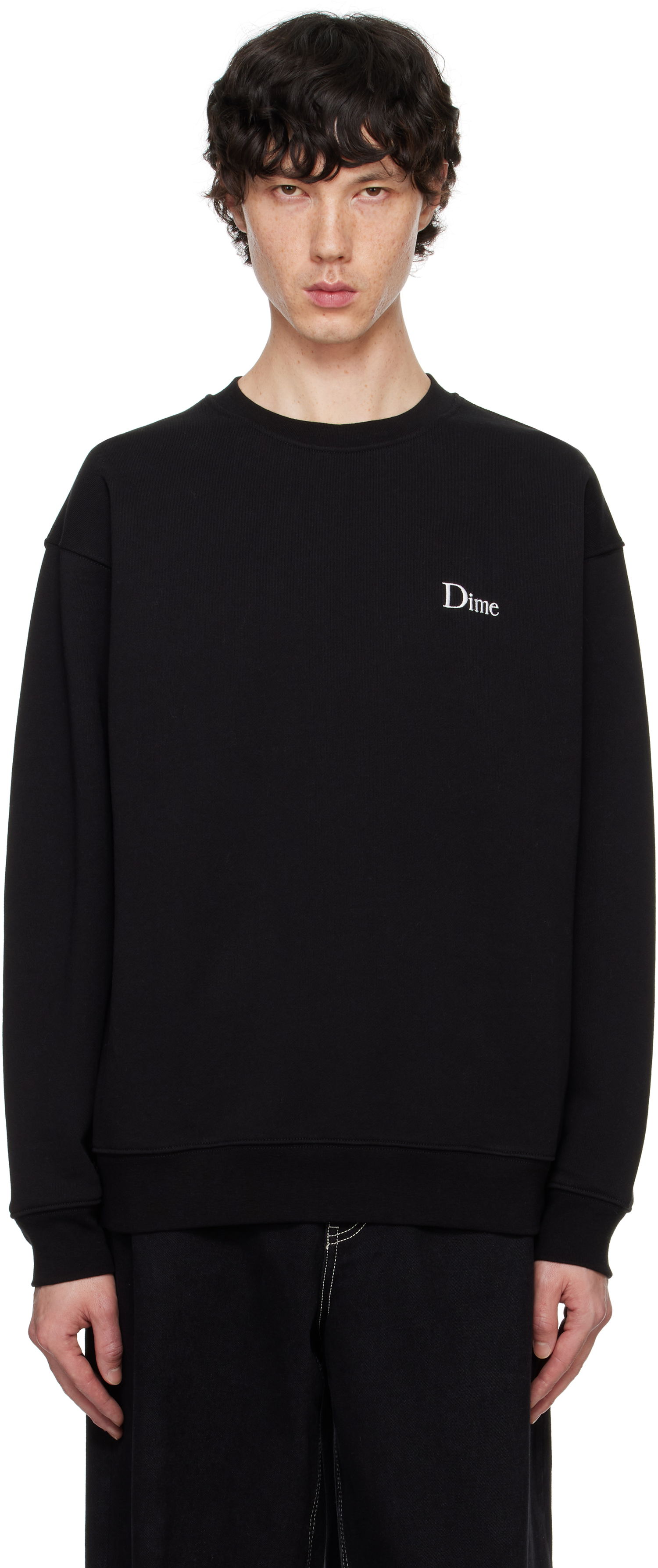 Sweatshirt Dime Black Classic Small Logo Sweatshirt Sort | DIMEFA2413BLK, 0