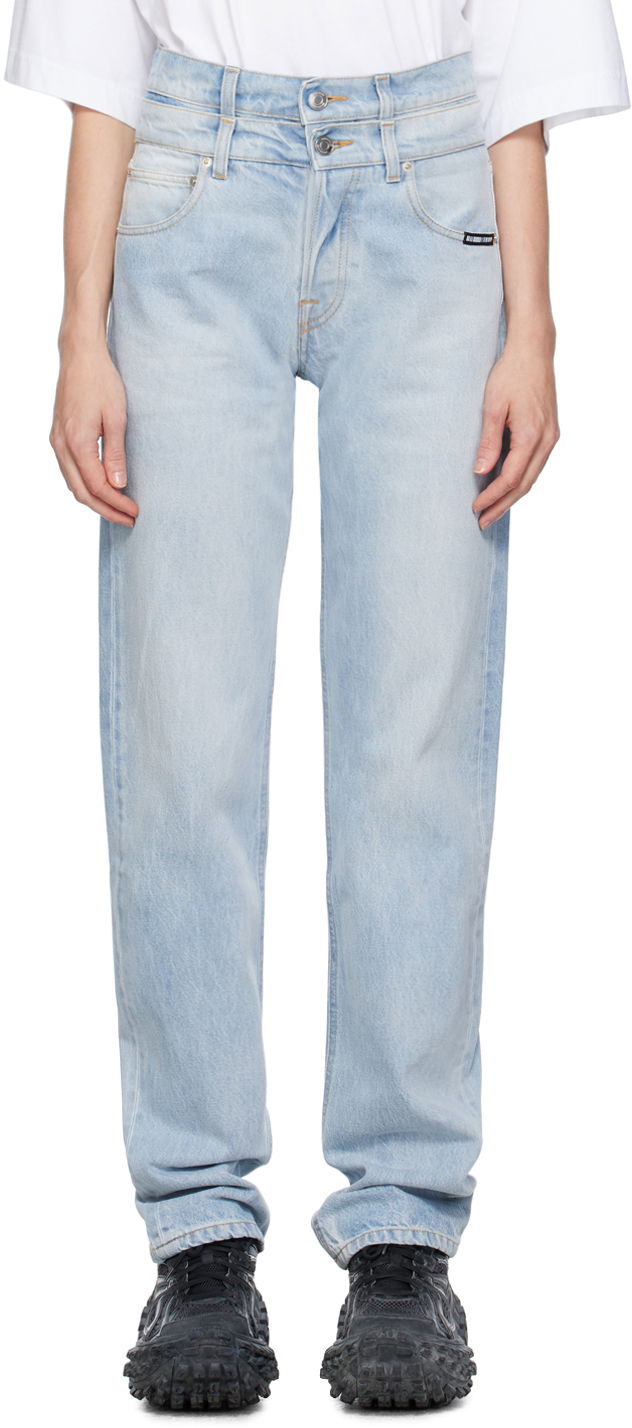 Jeans VETEMENTS VTMNTS Double Waist Jeans Blå | VL18PA450L