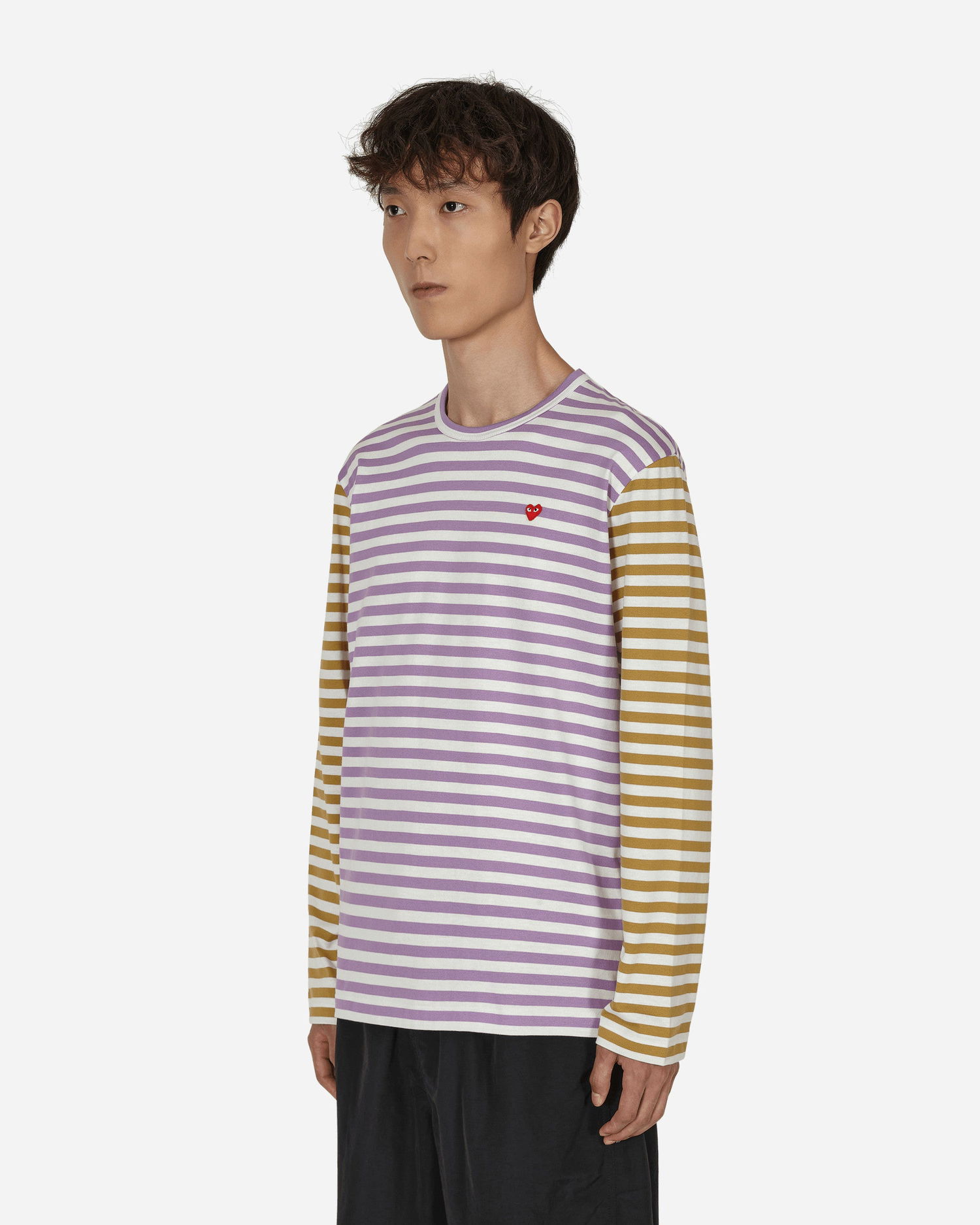 T-shirt Comme des Garçons Bi-Color Stripe T-Shirt Lilla | P1T318 4, 1