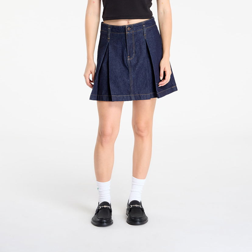 Nederdel CALVIN KLEIN Skirt Jeans Pleated Denim Skirt Blue Mørkeblå | LV047C717G N8D