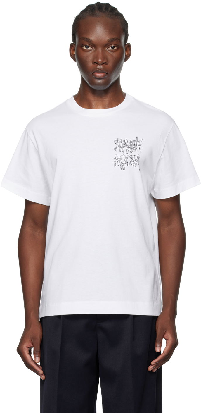 T-shirt Simone Rocha Simone Rocha Ribbon Logo T-Shirt Hvid | 5195P19P20-M 0569