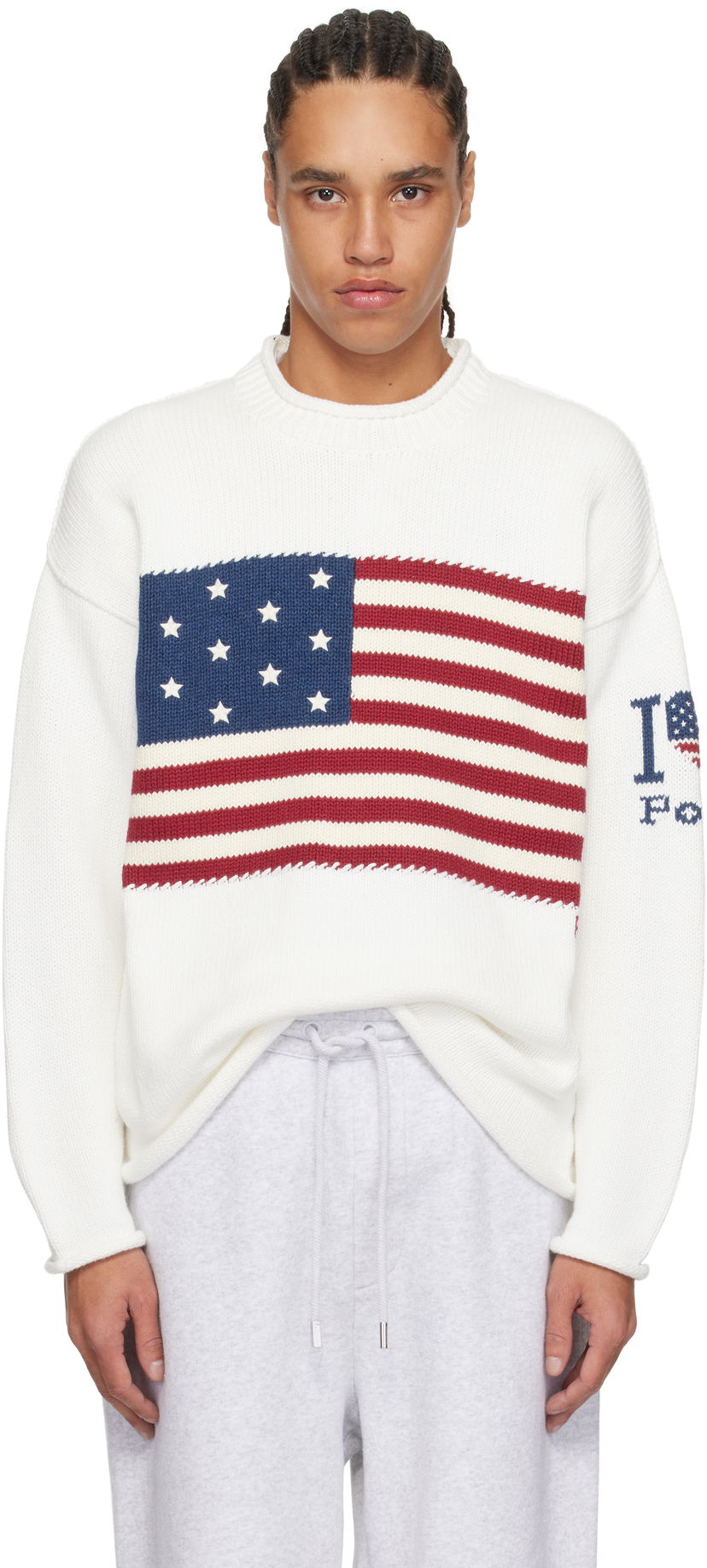 Sweater Polo by Ralph Lauren Ralph Lauren I Heart Polo Flag Sweater Hvid | 710962906001