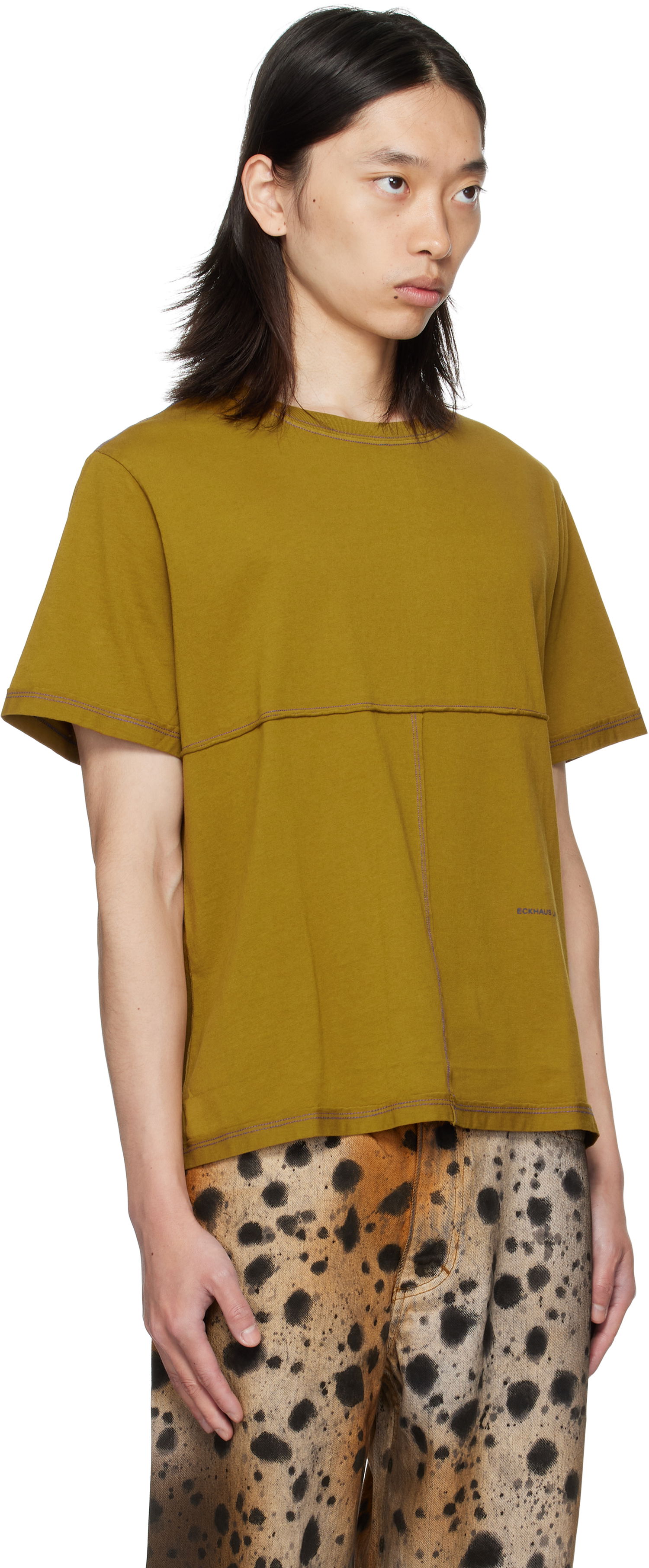 T-shirt Eckhaus Latta Eckhaus Latta Lapped T-Shirt Grøn | 301-EL-PF25-O, 1
