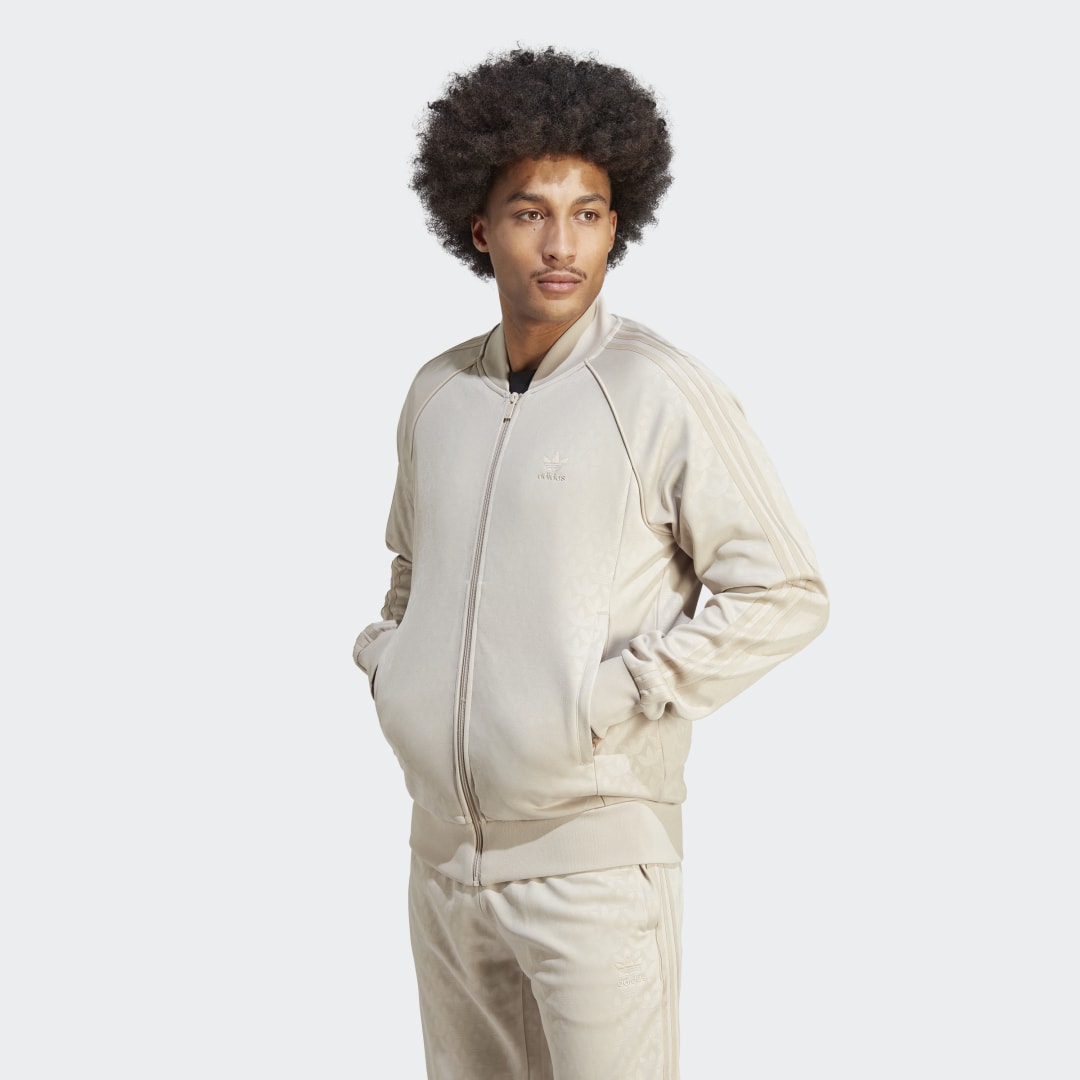 Jakke adidas Originals Graphics Monogram SST Track Top Beige | IJ5688, 0