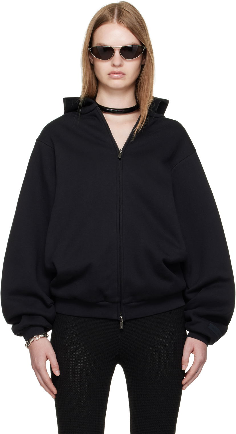 Sweatshirt Fear of God Fear of God ESSENTIALS 90s Fleece Zip-Up Hoodie Sort | 192SP257440FW