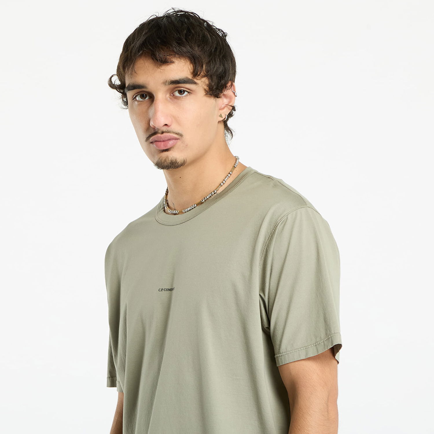 T-shirt C.P. Company C.P. Company Mercerized 70/2 Jersey Gasato Short Sleeve Logo T-Shirt Grøn | 19CMTS161A006374G-356, 1