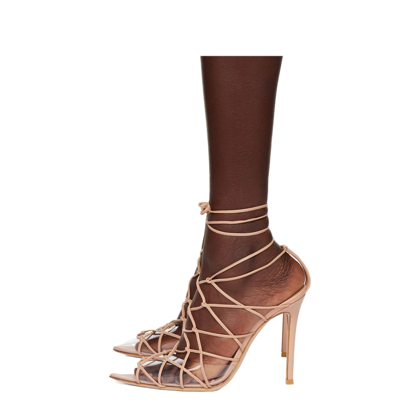 Sneakers og sko Gianvito Rossi Miria Lace-Up Heels Beige | G95386.15RIC.PLN