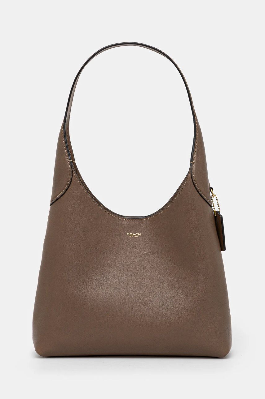 Håndtaske Coach Leather Shoulder Bag Brun | CU068, 0