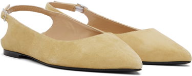Skopleje BY FAR BY FAR Koyna Kid Suede Leather Ballerina Flats Gul | MWFFC026KL007BG039PL, 3