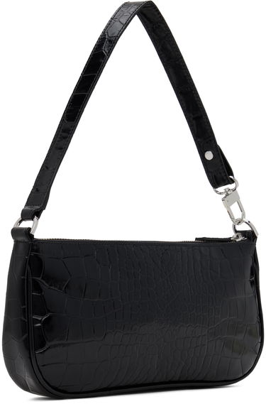 Håndtaske BY FAR Croc Embossed Leather Shoulder Bag Sort | 19PFRCLSBLDMED, 4