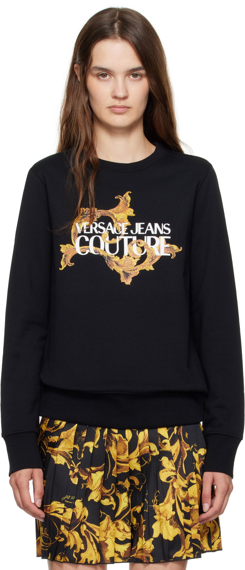 Sweatshirt Versace Couture Screen-Printed Sweatshirt Sort | E79HAIE06_ECF00E