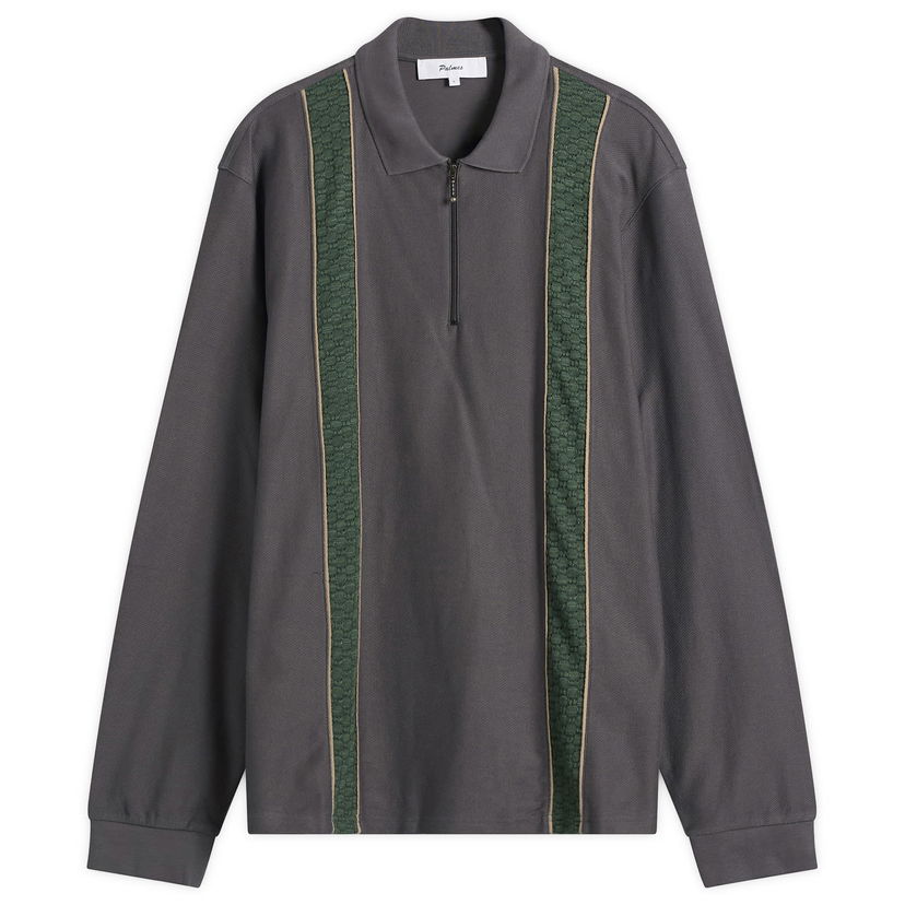 Polo skjorte Palmes Palmes Lace Long Sleeve Zip Polo Grå | P15-0033-888