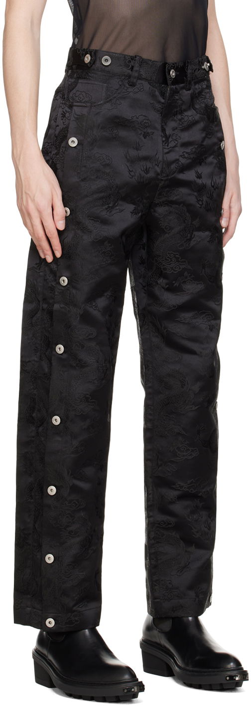 Bukser Feng Chen Wang Feng Chen Wang Dragon Jacquard Trousers Sort | FUS17TR12, 1