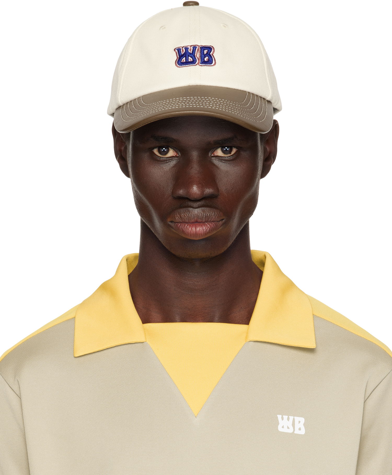 Kasket Wales Bonner Wales Bonner Original Baseball Cap Hvid | US25HA07-000 COTTON / TAN, 0