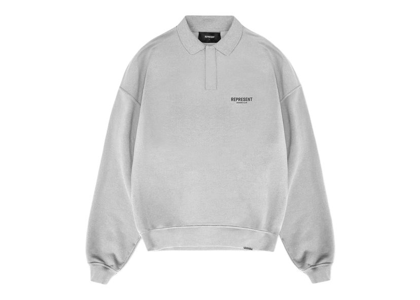 Sweater Represent Clo Represent Owners Club Long Sleeve Polo Sweater Ash Grey Grå | MS4024-302