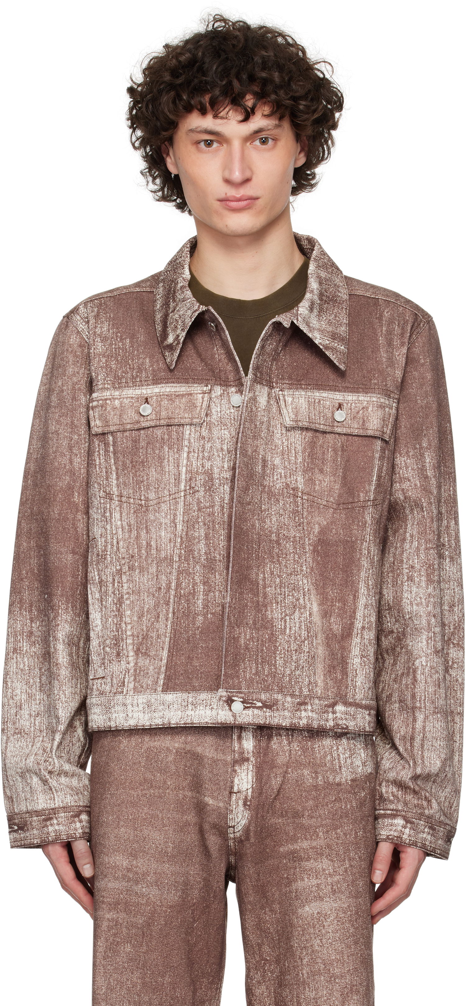 Jakke Camper Camperlab Paint Print Denim Jacket Brun | AU00021-003, 0