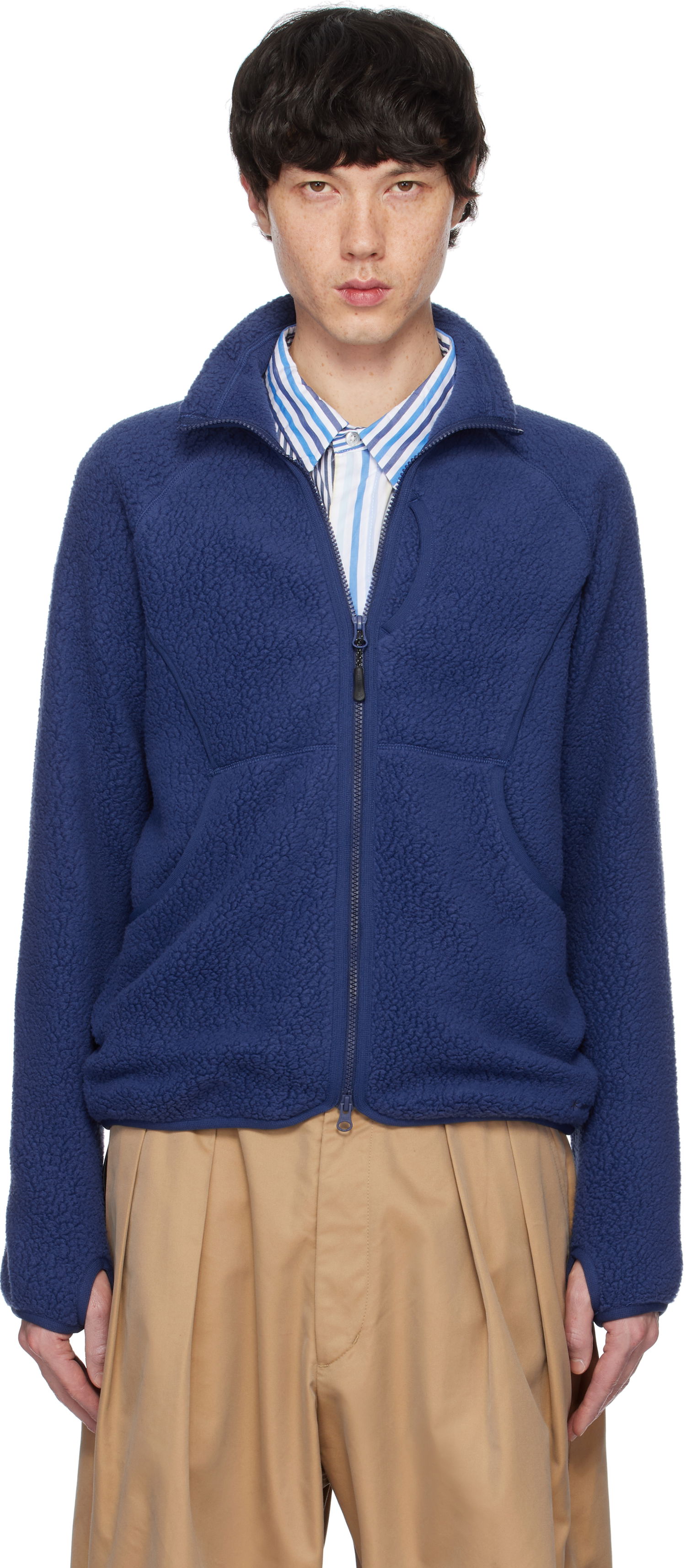Sweatshirt Snow Peak Thermal Boa Fleece Jacket Blå | SW-24AU005, 0