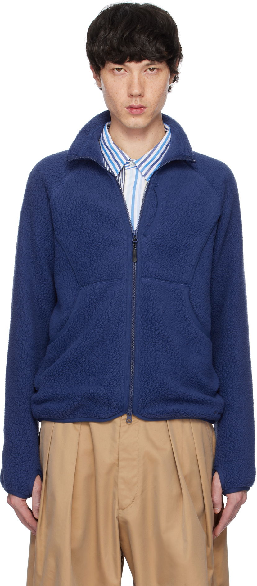 Sweatshirt Snow Peak Thermal Boa Fleece Jacket Blå | SW-24AU005