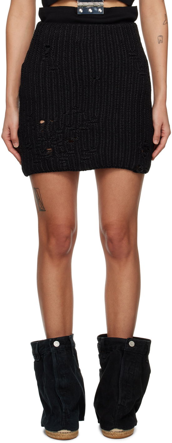 Nederdel JW Anderson Distressed Miniskirt Sort | KW0810-YN0151