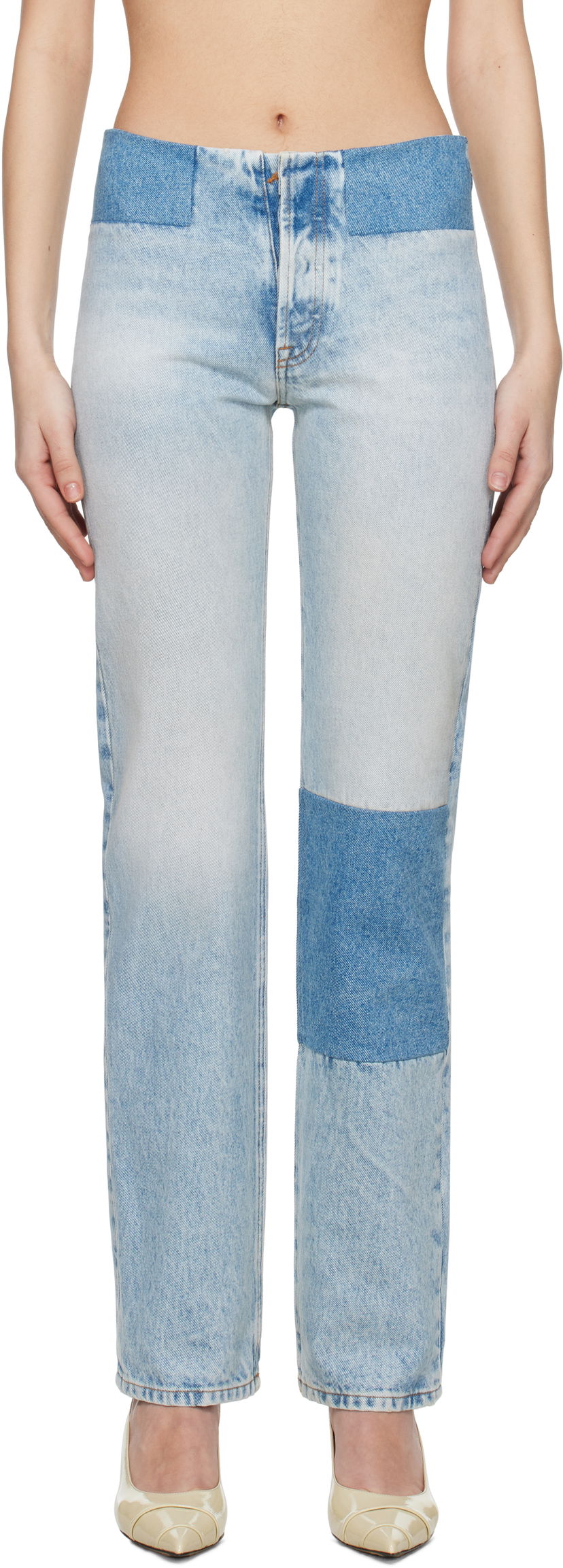 Jeans Maison Margiela MM6 Maison Margiela Patchwork Jeans Blå | S62LB0187 M30018