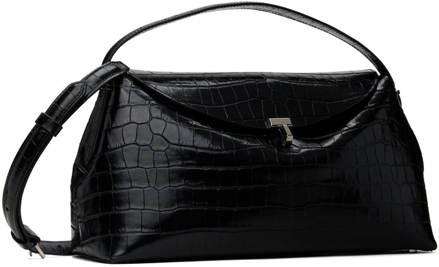 Håndtaske TOTEME Toteme T-Lock Croco Top Handle Bag Sort | 243-WAL961-LE0076, 1