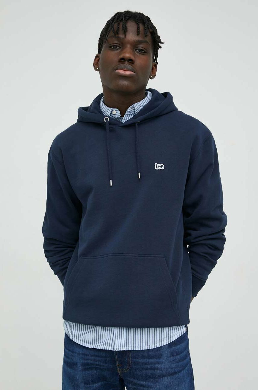 Sweatshirt Lee Plain Hoodie Mørkeblå | L80YFW35, 0