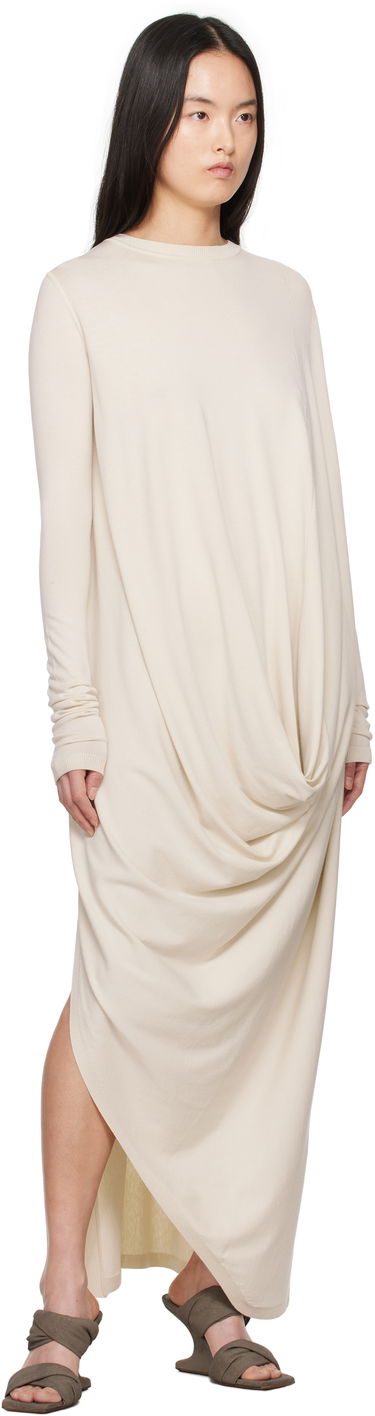 Kjole Rick Owens Rick Owens Hollywood Twisted Midi Dress Beige | RP01E7637 VI, 3