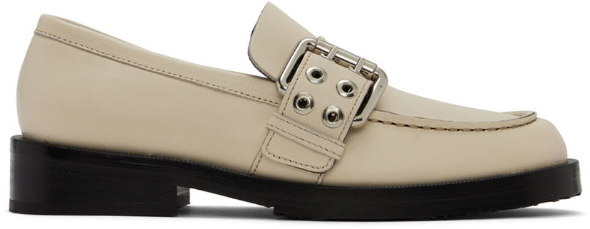 Sneakers og sko BY FAR SSENSE Work Capsule Rafael Buckled Leather Loafers Beige | 23CASOLOLCENAP