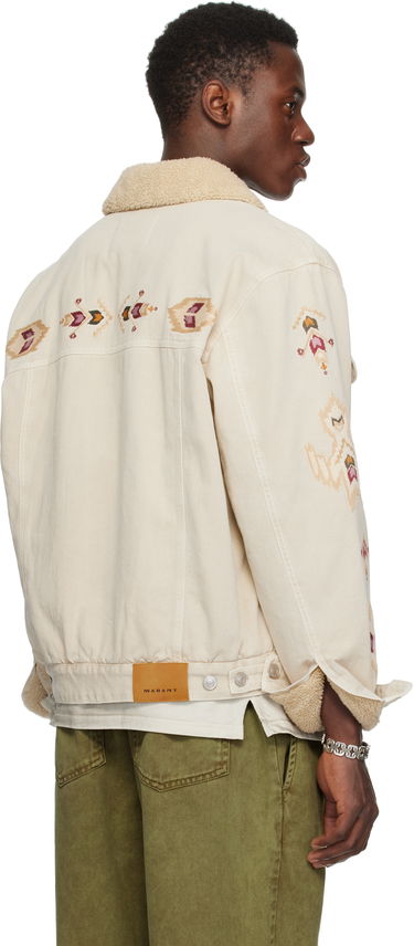 Jakke ISABEL MARANT Isabel Marant Jenson Embroidered Sherpa Denim Jacket Beige | 25PVE0184HA-C1H02H, 2