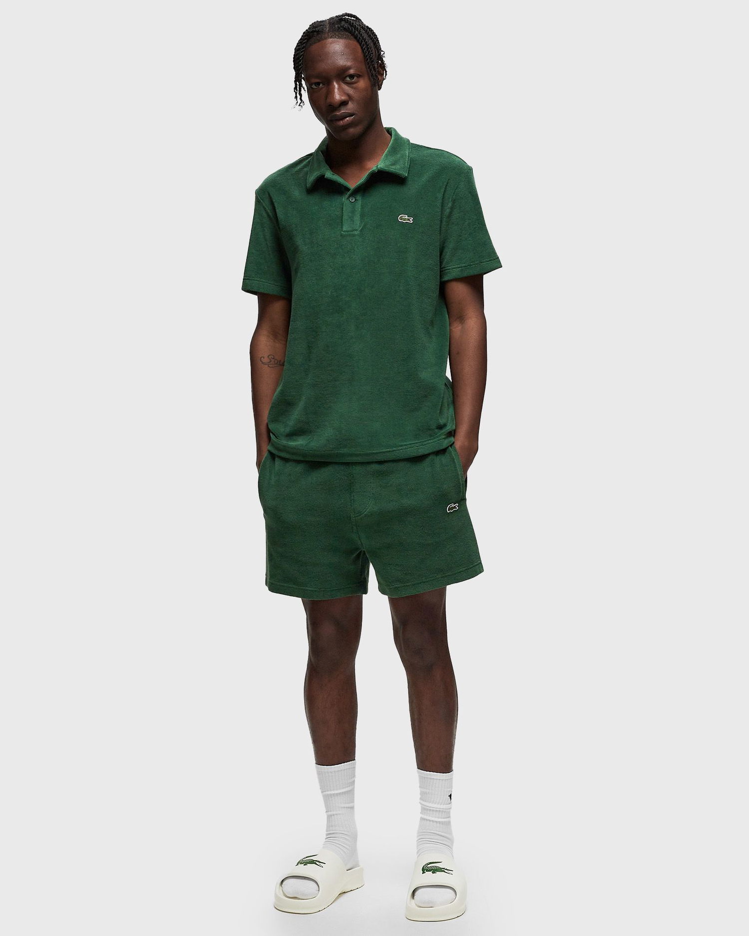 Shorts Lacoste Fit Terry Knit Paris Shorts Grøn | GH7520-132, 1