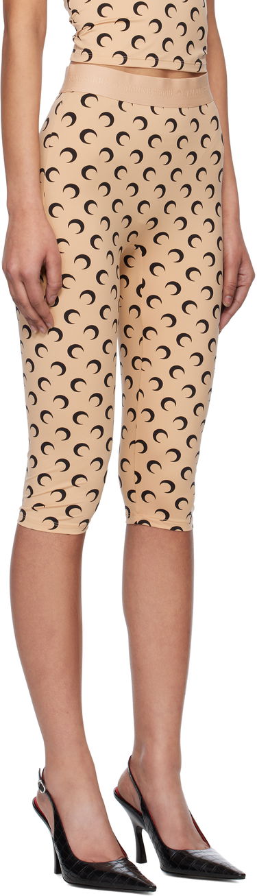 Leggings Marine Serre Marine Serre Moon Print Jersey Capri Leggings Hvid | WPA157A CJER0001, 4