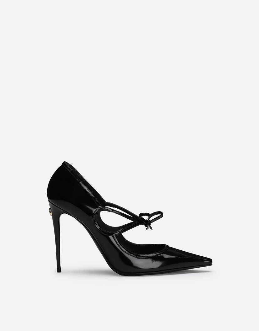 Sneakers og sko Dolce & Gabbana Polished Calfskin Pumps Sort | CD1853A103780999