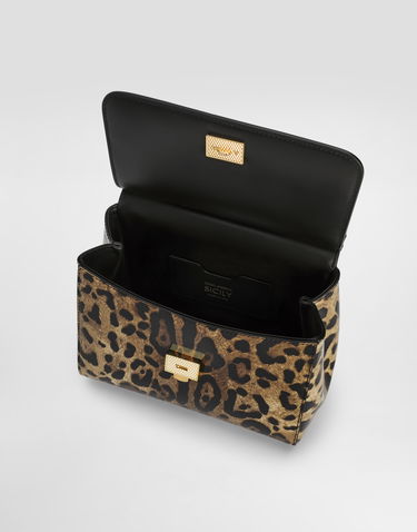 Håndtaske Dolce & Gabbana Dolce & Gabbana Leopard Print Patent Leather Top Handle Bag Flerfarvet | BB6003BM568HA93M, 3