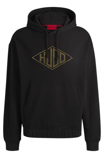 Sweatshirt BOSS Terry Hoodie with Embroidered Logo by HUGO Sort | 50534947, 0