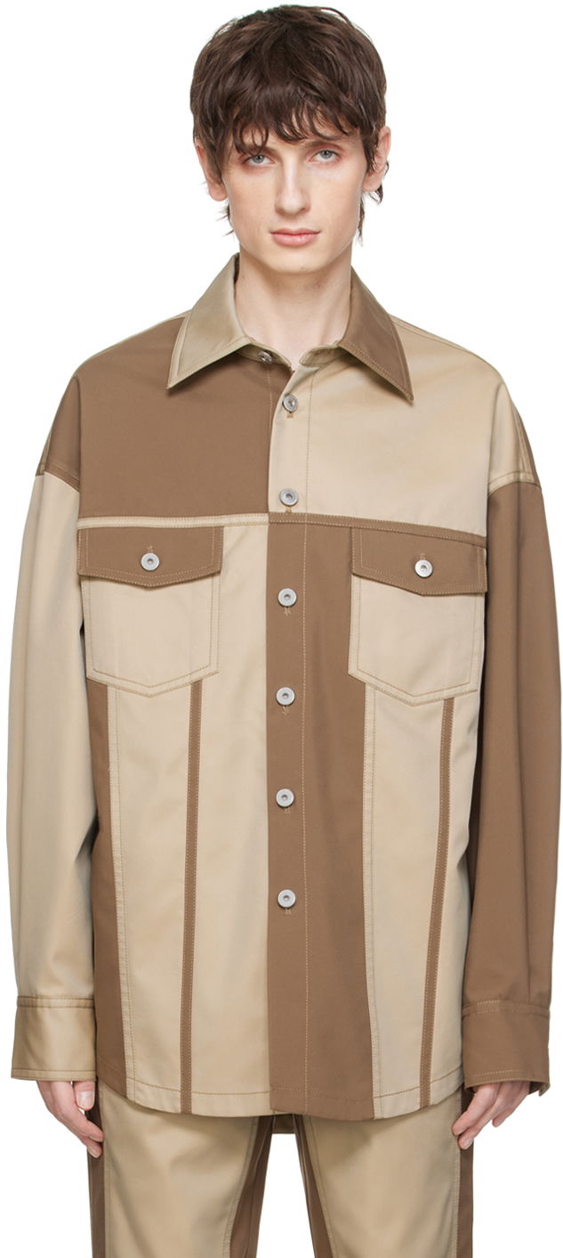 Skjorte Feng Chen Wang Feng Chen Wang Paneled Jacket Brun | FMS17JK13