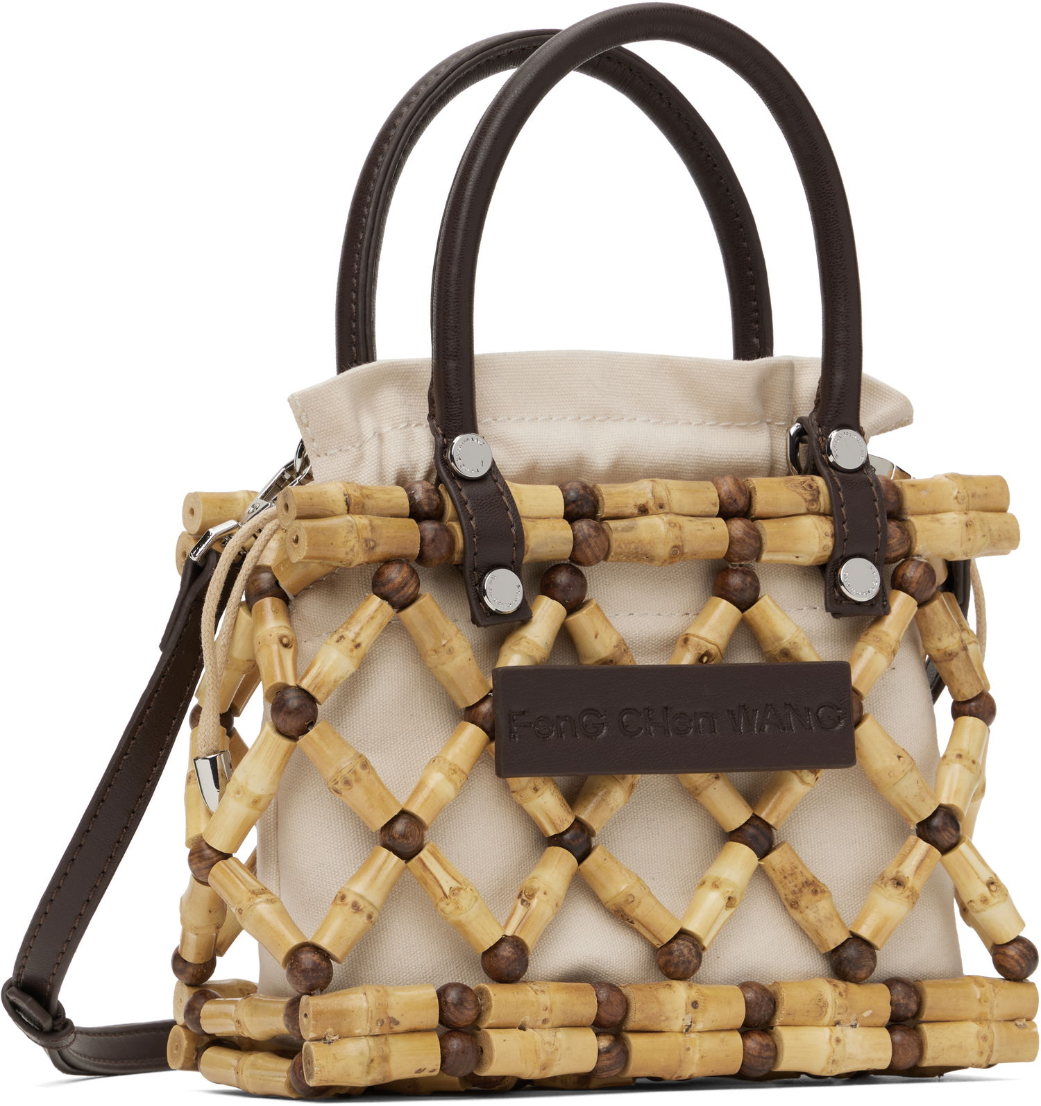 Håndtaske Feng Chen Wang Feng Chen Wang Woven Bamboo Bag Beige | FENG19AC16, 1