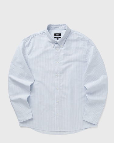 Skjorte A.P.C. Greg Log Button Down Stripe Shirt Blå | COGUH-H12499-IAA, 3
