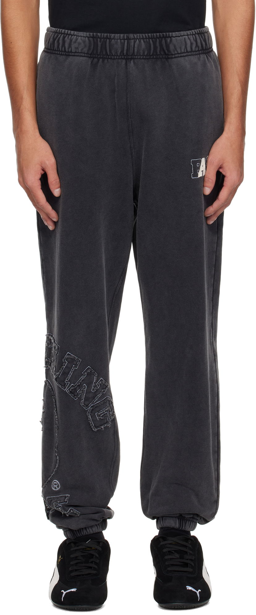 Joggingbukser BAPE BAPE Washed Effect College Patch Sweatpants Sort | 001PTK801001M