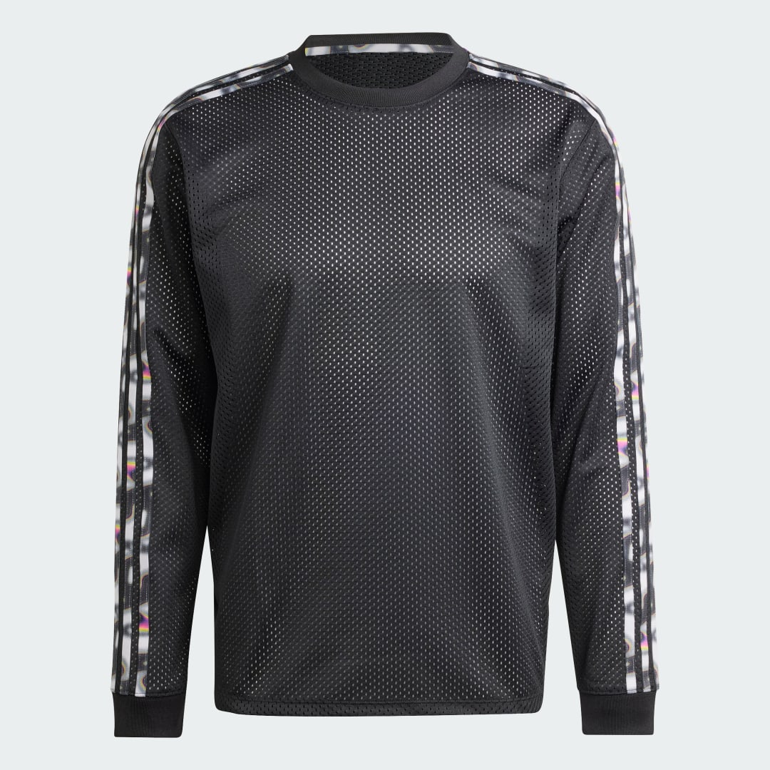 T-shirt adidas Performance Pride Mesh 3-Stripes Long Sleeve Sort | IZ4893, 1
